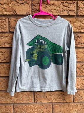 10/$25 • Gap Gray Long-Sleeve Tee with Green Dump Truck Graphic